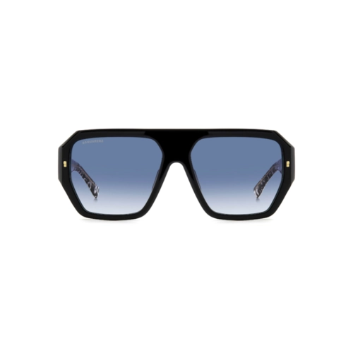 Óculos de Sol Dsquared2 D2 0128/S TAY 5808 Acetato Preto com lentes na cor Azul Degradê