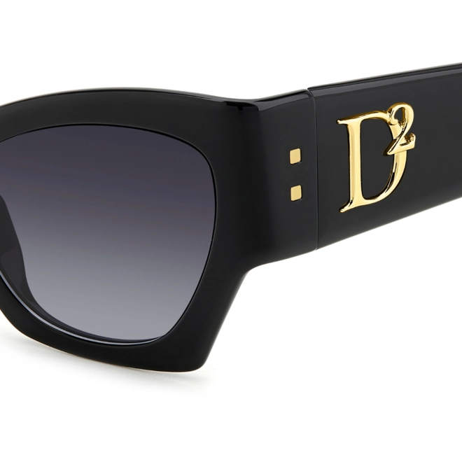 Óculos de Sol Dsquared2 D2 0132/S 807 559O Acetato Preto com lentes na cor Cinza Degradê 5