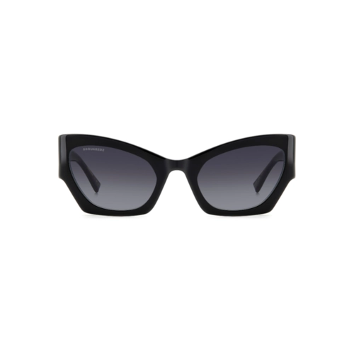 Óculos de Sol Dsquared2 D2 0132/S 807 559O Acetato Preto com lentes na cor Cinza Degradê