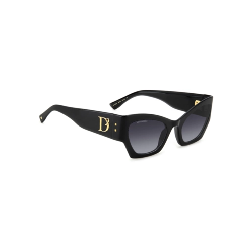 Óculos de Sol Dsquared2 D2 0132/S 807 559O Acetato Preto com lentes na cor Cinza Degradê