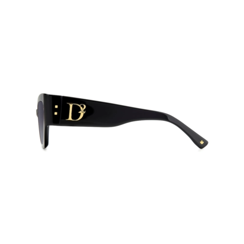 Óculos de Sol Dsquared2 D2 0132/S 807 559O Acetato Preto com lentes na cor Cinza Degradê