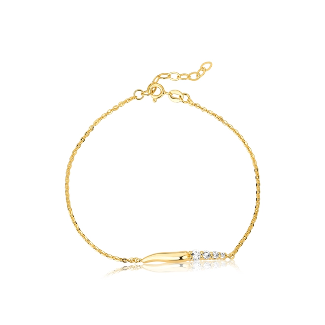 Pulseira For me Organic Bailarina prata 925 dourada com gemas Topázios brancos 1