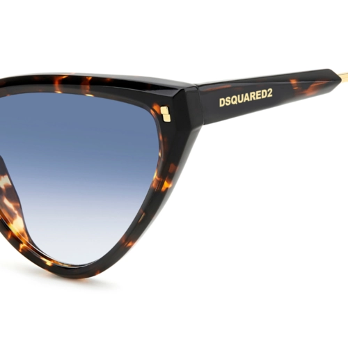 Óculos de Sol Dsquared2 D2 0134/S 086 5808 Acetato Marrom Mesclado com lentes na cor Azul Degradê