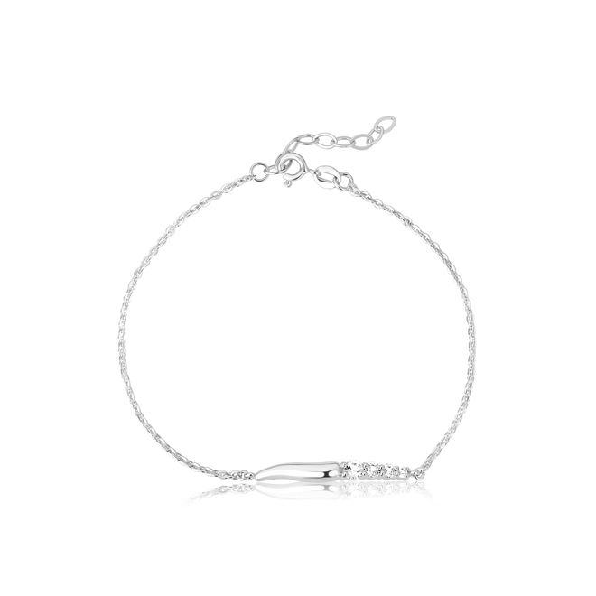 Pulseira For me Organic Bailarina prata 925 com gemas de Topázio branco 1