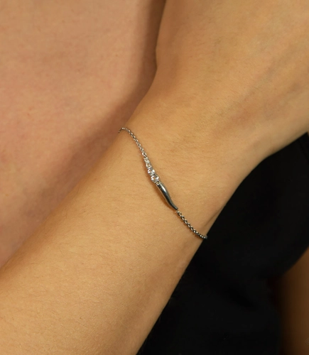 Pulseira For me Organic Bailarina prata 925 com gemas de Topázio branco