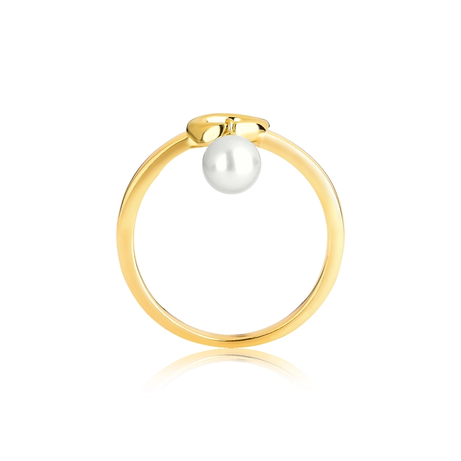 Anel For me Organic geométrico prata 925 dourado círculo com Pérola 2