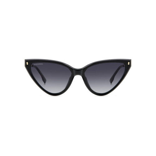 Óculos de Sol Dsquared2 D2 0134/S 807 589O Acetato Preto com lentes na cor Cinza Degradê