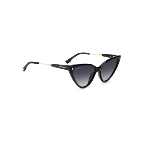 Óculos de Sol Dsquared2 D2 0134/S 807 589O Acetato Preto com lentes na cor Cinza Degradê