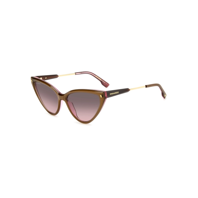 Óculos de Sol Dsquared2 D2 0134/S HKL 58M2 Acetato Marrom com lentes na cor Marrom e Rosa Degradê 1