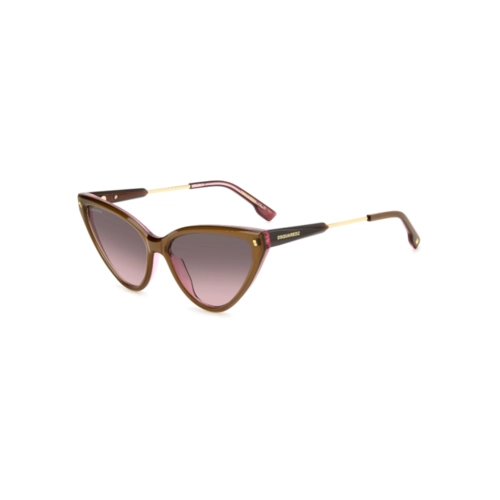 Óculos de Sol Dsquared2 D2 0134/S HKL 58M2 Acetato Marrom com lentes na cor Marrom e Rosa Degradê