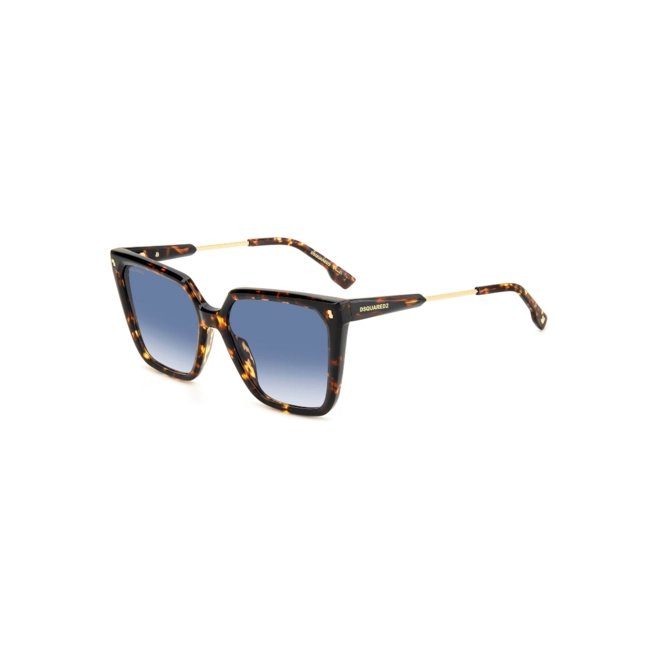 Óculos de Sol Dsquared2 D2 0135/S 086 5708 Acetato Marrom Mesclado com lentes na cor Azul Degradê 1
