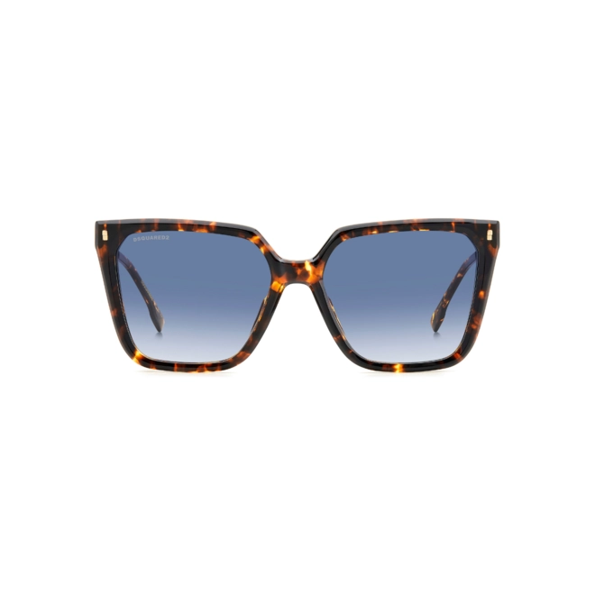 Óculos de Sol Dsquared2 D2 0135/S 086 5708 Acetato Marrom Mesclado com lentes na cor Azul Degradê 2