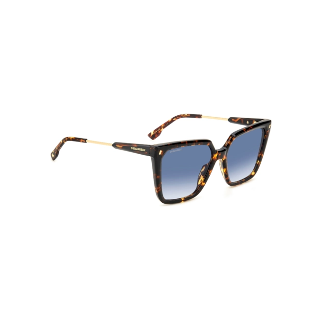 Óculos de Sol Dsquared2 D2 0135/S 086 5708 Acetato Marrom Mesclado com lentes na cor Azul Degradê 3