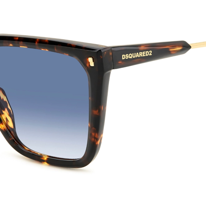 Óculos de Sol Dsquared2 D2 0135/S 086 5708 Acetato Marrom Mesclado com lentes na cor Azul Degradê 4