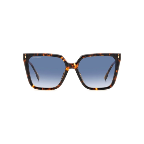 Óculos de Sol Dsquared2 D2 0135/S 086 5708 Acetato Marrom Mesclado com lentes na cor Azul Degradê