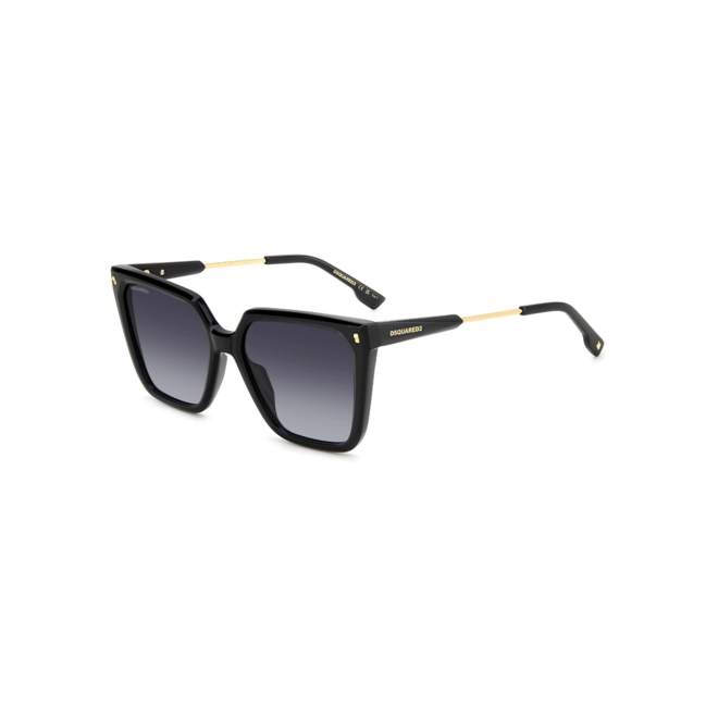 Óculos de Sol Dsquared2 D2 0135/S 807 579O Acetato Preto com lentes na cor Cinza Degradê 1