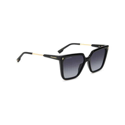 Óculos de Sol Dsquared2 D2 0135/S 807 579O Acetato Preto com lentes na cor Cinza Degradê