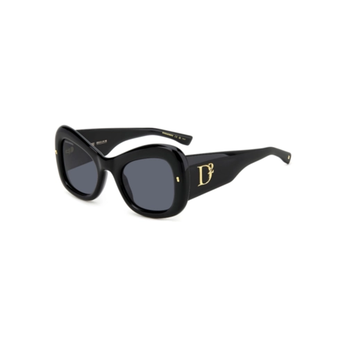 Óculos de Sol Dsquared2 D2 0137/S 2M2 54IR Acetato Preto com lentes na cor Cinza