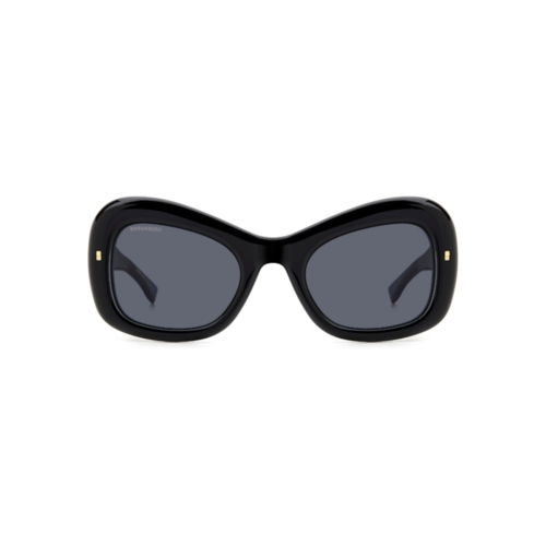 Óculos de Sol Dsquared2 D2 0137/S 2M2 54IR Acetato Preto com lentes na cor Cinza