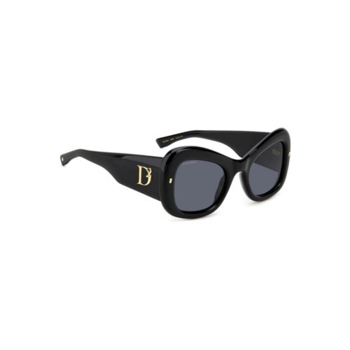 Óculos de Sol Dsquared2 D2 0137/S 2M2 54IR Acetato Preto com lentes na cor Cinza