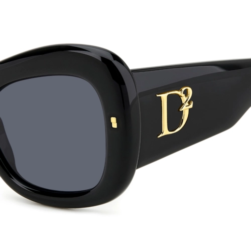 Óculos de Sol Dsquared2 D2 0137/S 2M2 54IR Acetato Preto com lentes na cor Cinza