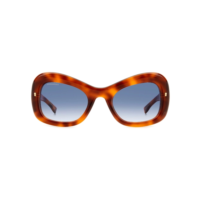 Óculos de Sol Dsquared2 D2 0137/S XNZ 5408 Acetato Marrom Mesclado com lentes na cor Azul Degradê 2