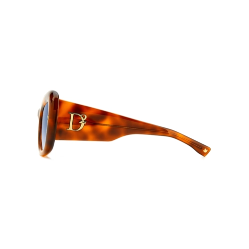 Óculos de Sol Dsquared2 D2 0137/S XNZ 5408 Acetato Marrom Mesclado com lentes na cor Azul Degradê
