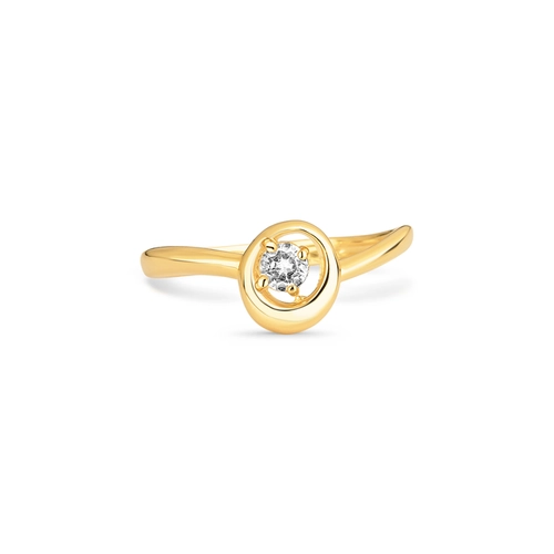 Anel For me Organic geométrico prata 925 dourado círculo com Topázio branco
