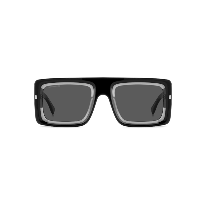 Óculos de Sol Dsquared2 D2 0141/S 08A 53IR Acetato Preto com lentes na cor Cinza 2