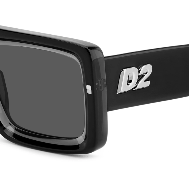 Óculos de Sol Dsquared2 D2 0141/S 08A 53IR Acetato Preto com lentes na cor Cinza 5
