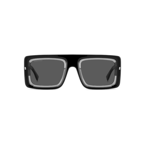 Óculos de Sol Dsquared2 D2 0141/S 08A 53IR Acetato Preto com lentes na cor Cinza