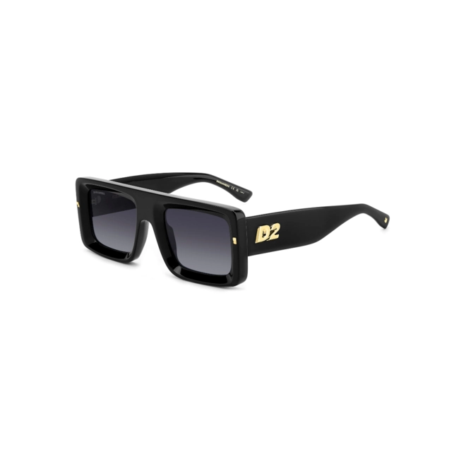 Óculos de Sol Dsquared2 D2 0141/S 807 539O Acetato Preto com lentes na cor Cinza Degradê 1