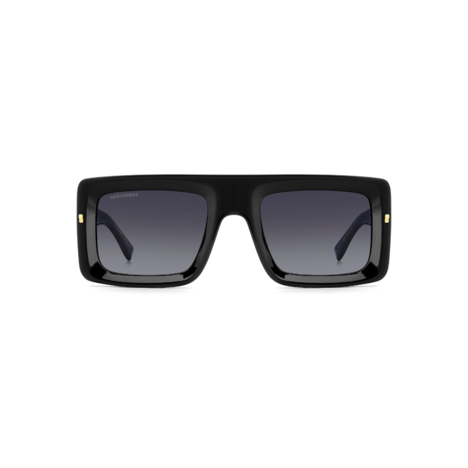 Óculos de Sol Dsquared2 D2 0141/S 807 539O Acetato Preto com lentes na cor Cinza Degradê 2
