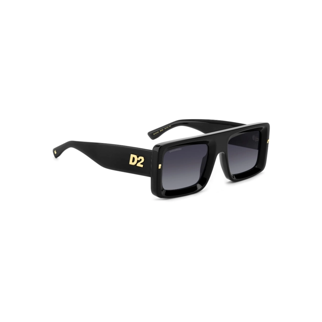 Óculos de Sol Dsquared2 D2 0141/S 807 539O Acetato Preto com lentes na cor Cinza Degradê 3
