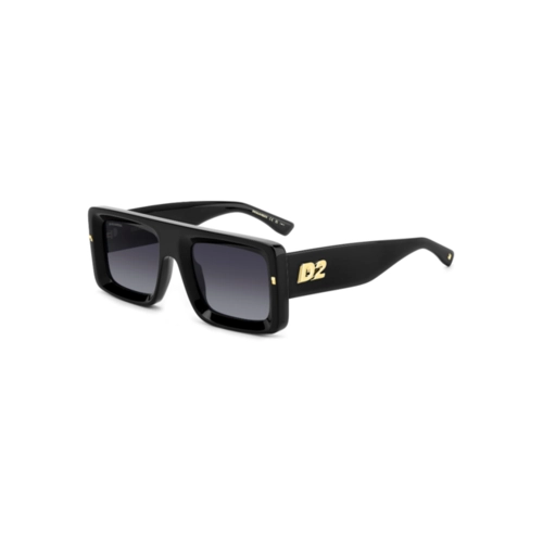 Óculos de Sol Dsquared2 D2 0141/S 807 539O Acetato Preto com lentes na cor Cinza Degradê