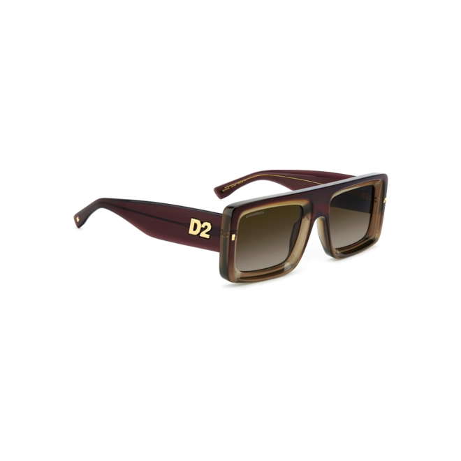 Óculos de Sol Dsquared2 D2 0141/S XL7 53HA Acetato Marrom com lentes na cor Marrom Degradê 3