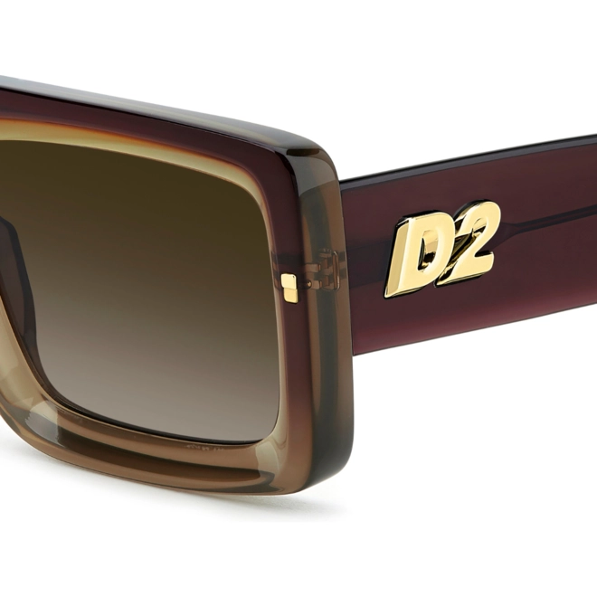Óculos de Sol Dsquared2 D2 0141/S XL7 53HA Acetato Marrom com lentes na cor Marrom Degradê 5