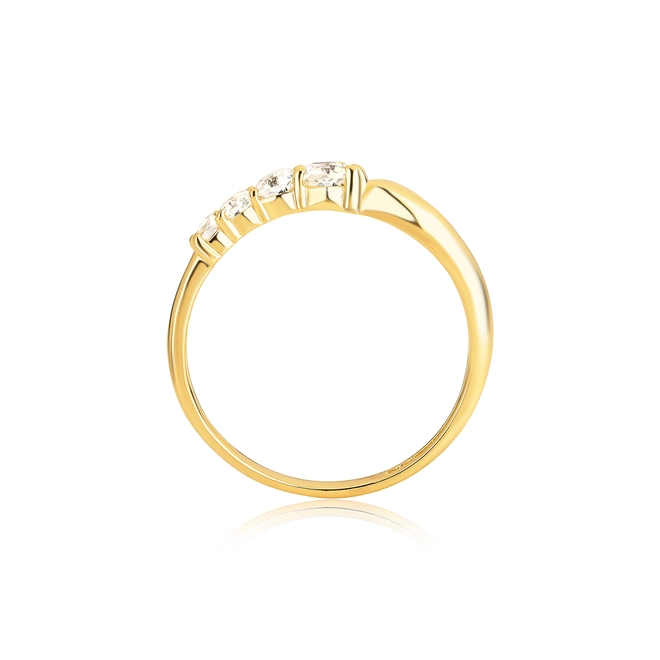 Anel For me Organic anel orgânico prata 925 dourado com gemas de Topázio branco 3