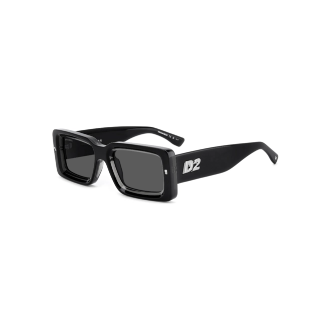 Óculos de Sol Dsquared2 D2 0142/S 08A 52IR Acetato Preto com lentes na cor Cinza 1