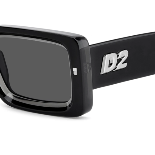 Óculos de Sol Dsquared2 D2 0142/S 08A 52IR Acetato Preto com lentes na cor Cinza
