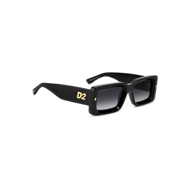 Óculos de Sol Dsquared2 D2 0142/S 807 529O Acetato Preto com lentes na cor Cinza Degradê 3