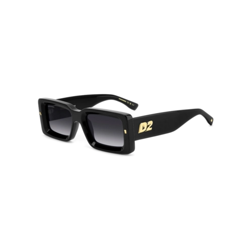 Óculos de Sol Dsquared2 D2 0142/S 807 529O Acetato Preto com lentes na cor Cinza Degradê