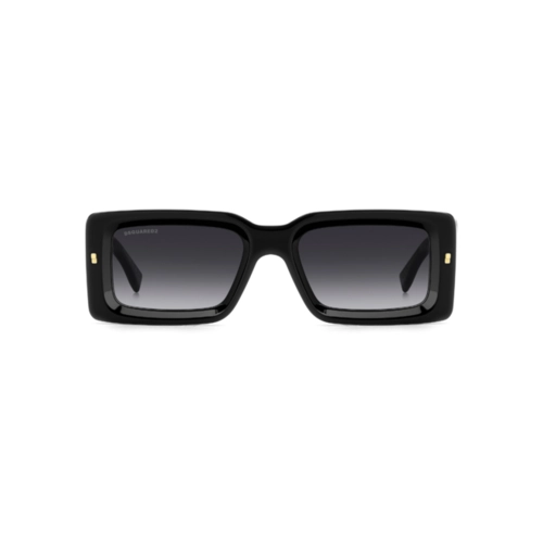 Óculos de Sol Dsquared2 D2 0142/S 807 529O Acetato Preto com lentes na cor Cinza Degradê
