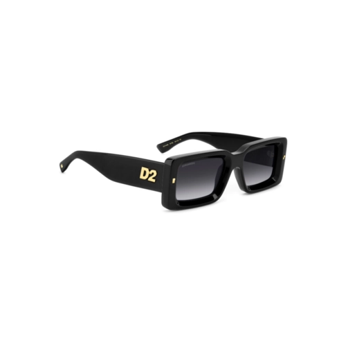 Óculos de Sol Dsquared2 D2 0142/S 807 529O Acetato Preto com lentes na cor Cinza Degradê