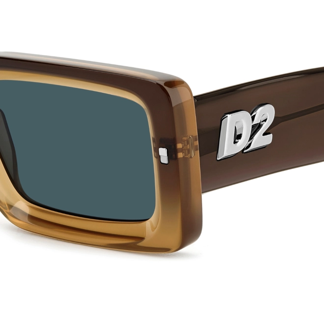Óculos de Sol Dsquared2 D2 0142/S 9EN 52KU Acetato Marrom com lentes na cor Azul 5