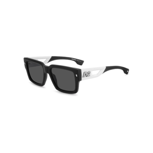Óculos de Sol Dsquared2 D2 0143/S 003 53IR Acetato Preto e Branco com lentes na cor Cinza