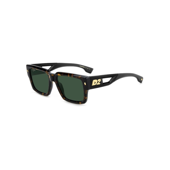 Óculos de Sol Dsquared2 D2 0143/S 086 53QT Acetato Marrom Mesclado e Preto com lentes na cor Verde 1