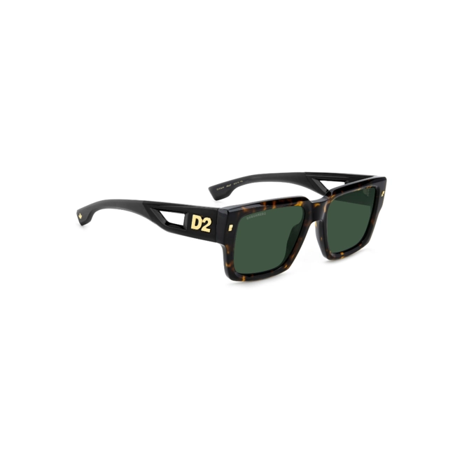 Óculos de Sol Dsquared2 D2 0143/S 086 53QT Acetato Marrom Mesclado e Preto com lentes na cor Verde 3