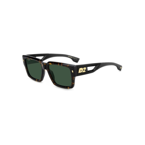 Óculos de Sol Dsquared2 D2 0143/S 086 53QT Acetato Marrom Mesclado e Preto com lentes na cor Verde