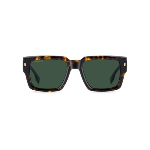 Óculos de Sol Dsquared2 D2 0143/S 086 53QT Acetato Marrom Mesclado e Preto com lentes na cor Verde